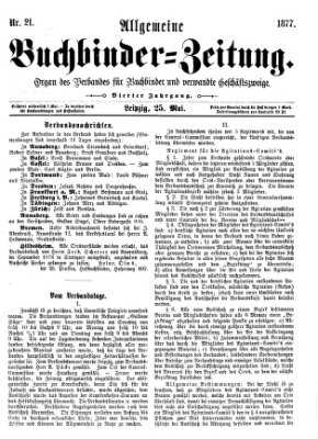 Allgemeine Buchbinderzeitung Freitag 25. Mai 1877