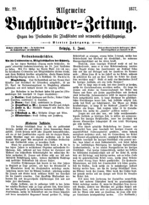 Allgemeine Buchbinderzeitung Freitag 1. Juni 1877