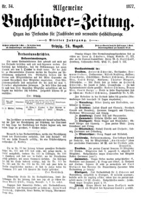 Allgemeine Buchbinderzeitung Freitag 24. August 1877