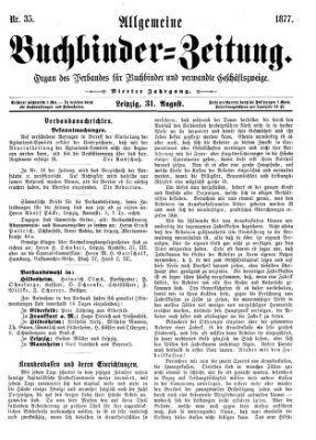 Allgemeine Buchbinderzeitung Freitag 31. August 1877