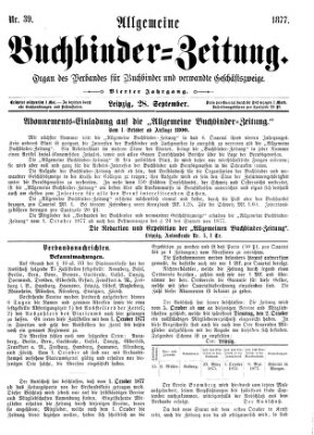 Allgemeine Buchbinderzeitung Freitag 28. September 1877