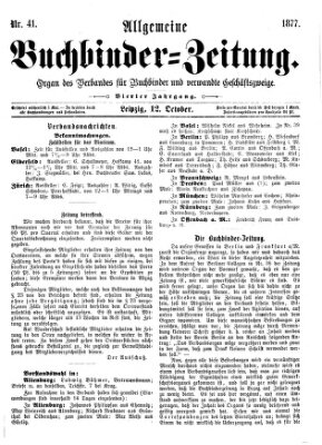 Allgemeine Buchbinderzeitung Freitag 12. Oktober 1877