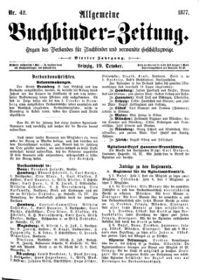 Allgemeine Buchbinderzeitung Freitag 19. Oktober 1877