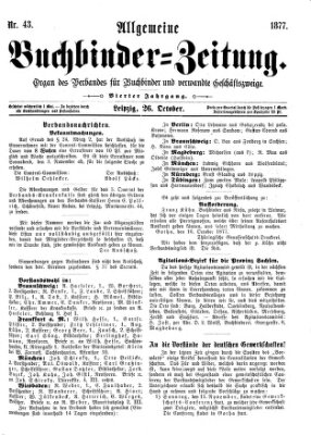 Allgemeine Buchbinderzeitung Freitag 26. Oktober 1877