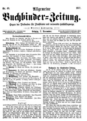 Allgemeine Buchbinderzeitung Freitag 7. Dezember 1877