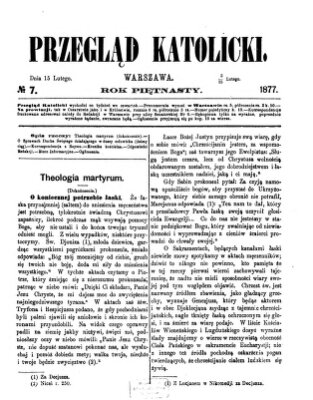 Przegląd Katolicki Donnerstag 15. Februar 1877