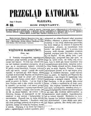 Przegląd Katolicki Donnerstag 9. August 1877