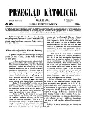 Przegląd Katolicki Donnerstag 8. November 1877