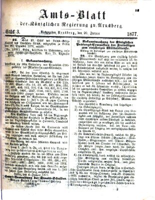 Amtsblatt für den Regierungsbezirk Arnsberg Samstag 20. Januar 1877