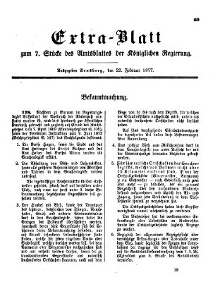 Amtsblatt für den Regierungsbezirk Arnsberg Donnerstag 22. Februar 1877