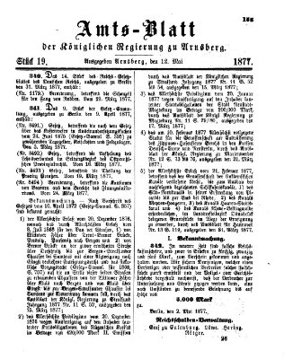 Amtsblatt für den Regierungsbezirk Arnsberg Samstag 12. Mai 1877