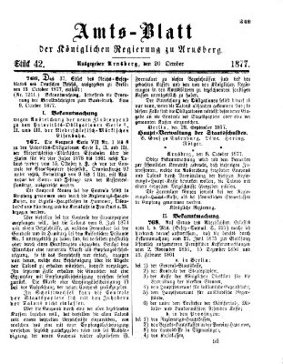 Amtsblatt für den Regierungsbezirk Arnsberg Samstag 20. Oktober 1877