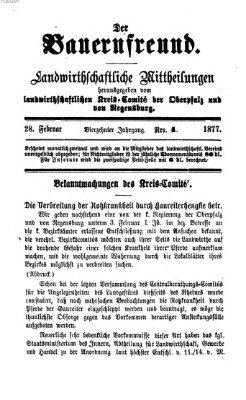 Der Bauernfreund Mittwoch 28. Februar 1877