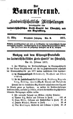 Der Bauernfreund Donnerstag 15. März 1877