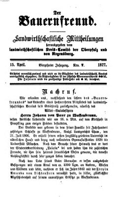 Der Bauernfreund Sonntag 15. April 1877