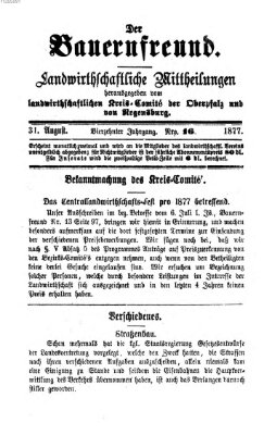 Der Bauernfreund Freitag 31. August 1877