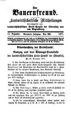 Der Bauernfreund Samstag 15. Dezember 1877