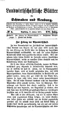 Landwirtschaftliche Blätter für Schwaben und Neuburg Donnerstag 25. Januar 1877