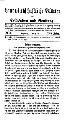 Landwirtschaftliche Blätter für Schwaben und Neuburg Donnerstag 1. März 1877