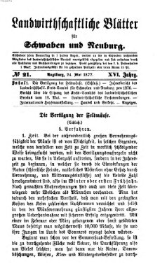 Landwirtschaftliche Blätter für Schwaben und Neuburg Donnerstag 24. Mai 1877