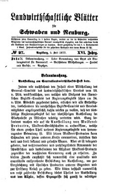 Landwirtschaftliche Blätter für Schwaben und Neuburg Donnerstag 5. Juli 1877