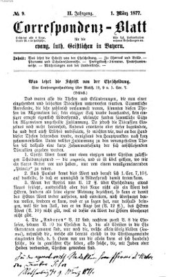 Korrespondenzblatt für die evangelisch-lutherischen Geistlichen in Bayern Donnerstag 1. März 1877