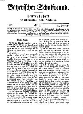 Bayerischer Schulfreund Samstag 10. Februar 1877