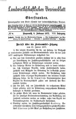 Landwirthschaftliches Vereinsblatt für Oberfranken Donnerstag 8. Februar 1877