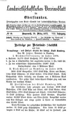 Landwirthschaftliches Vereinsblatt für Oberfranken Donnerstag 29. März 1877