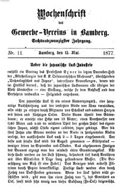 Wochenschrift des Gewerbe-Vereins Bamberg Dienstag 15. Mai 1877