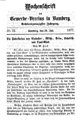 Wochenschrift des Gewerbe-Vereins Bamberg Montag 30. Juli 1877