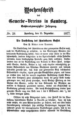 Wochenschrift des Gewerbe-Vereins Bamberg Samstag 15. Dezember 1877