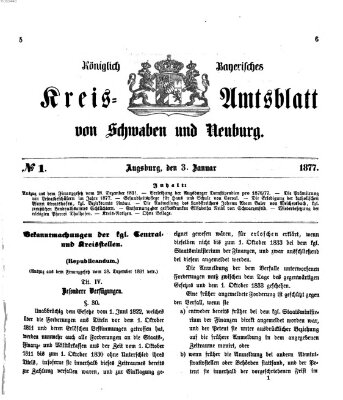 Königlich Bayerisches Kreis-Amtsblatt von Schwaben und Neuburg Mittwoch 3. Januar 1877