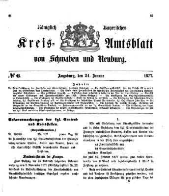 Königlich Bayerisches Kreis-Amtsblatt von Schwaben und Neuburg Mittwoch 24. Januar 1877