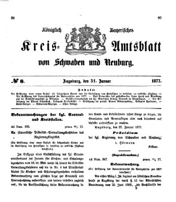 Königlich Bayerisches Kreis-Amtsblatt von Schwaben und Neuburg Mittwoch 31. Januar 1877