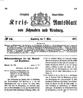 Königlich Bayerisches Kreis-Amtsblatt von Schwaben und Neuburg Mittwoch 7. März 1877