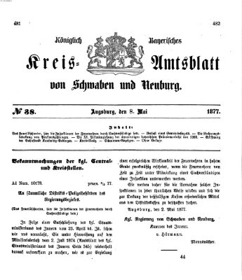 Königlich Bayerisches Kreis-Amtsblatt von Schwaben und Neuburg Dienstag 8. Mai 1877