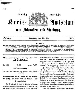 Königlich Bayerisches Kreis-Amtsblatt von Schwaben und Neuburg Samstag 19. Mai 1877