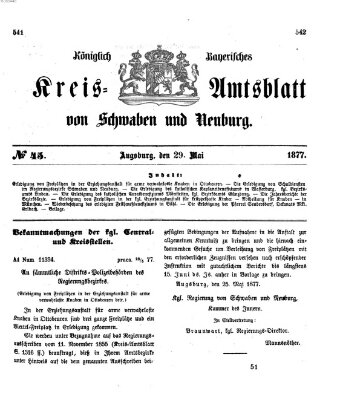 Königlich Bayerisches Kreis-Amtsblatt von Schwaben und Neuburg Dienstag 29. Mai 1877