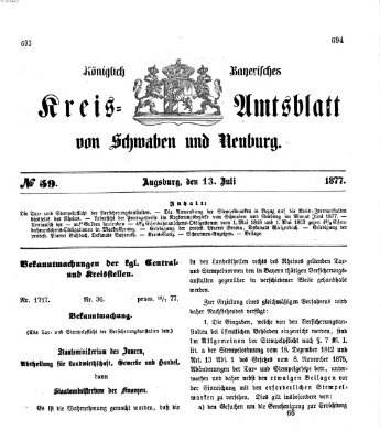 Königlich Bayerisches Kreis-Amtsblatt von Schwaben und Neuburg Freitag 13. Juli 1877