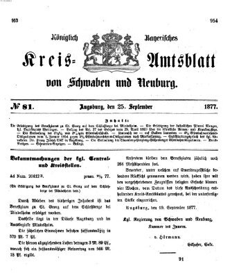 Königlich Bayerisches Kreis-Amtsblatt von Schwaben und Neuburg Dienstag 25. September 1877