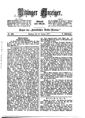 Kitzinger Anzeiger Samstag 13. Januar 1877