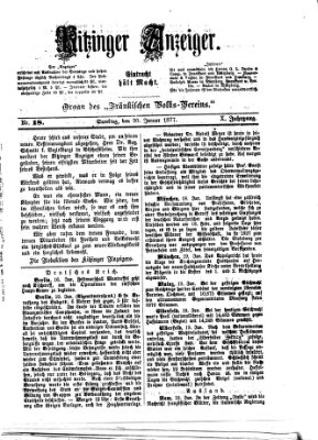 Kitzinger Anzeiger Samstag 20. Januar 1877