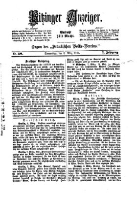 Kitzinger Anzeiger Donnerstag 8. März 1877