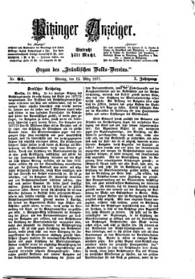 Kitzinger Anzeiger Montag 12. März 1877