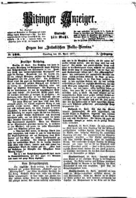 Kitzinger Anzeiger Samstag 28. April 1877