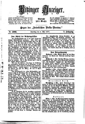 Kitzinger Anzeiger Samstag 5. Mai 1877