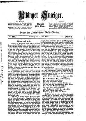 Kitzinger Anzeiger Samstag 12. Mai 1877