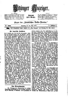 Kitzinger Anzeiger Samstag 19. Mai 1877