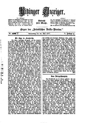 Kitzinger Anzeiger Donnerstag 24. Mai 1877